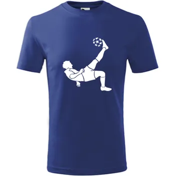 Chlapecké tričko Modré dětské tričko s fotbalistou 5 - dárek pro kluka fotbalistu - barva modrá - velikost 8let