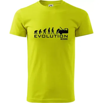 Evoluce mechanik - Klasické pánské triko vyšší gramáže - 3XL ( Limetková )
