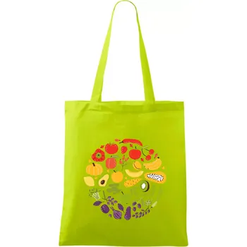 Zelenina v kruhu - Taška bavlněná - 42 x 38 cm ( Limetková )