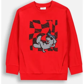 Pánská mikina Coccodrillo dětská mikina bavlna červená, velikost 110