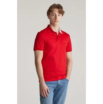 Pánská košile POLOKOŠILE GANT MERCERISED SS POLO RUBY RED