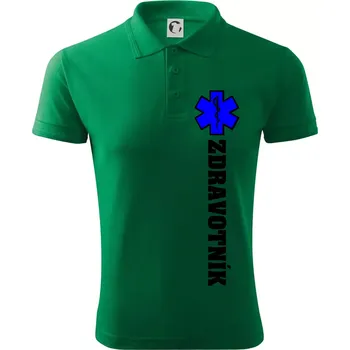 Pánská košile Hvězda života - zdravotník - Polokošile pánská Pique Polo 203 - 4XL ( Středně zelená )