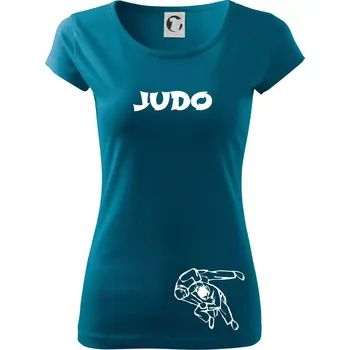 Judo nápis + postavy - Dámské triko Pure - XS ( Petrolejová )
