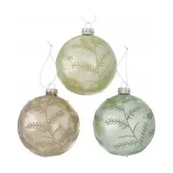 Vánoční ozdoba Boltze Elano sada vánočních ozdob, skleněné vánoční baňky 10cm, 3ks