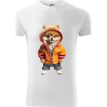 Pánské oblečení Pomeranian v bundě - Viper FIT - Pánské zůžené tričko - S ( Bílá )