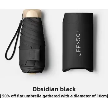 Deštník Mini skládací deštník s UV ochranou | ochrana proti dešti - černá