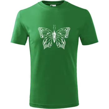 Chlapecké tričko Zelené dětské tričko s motýlem - barva zelená - velikost 10let