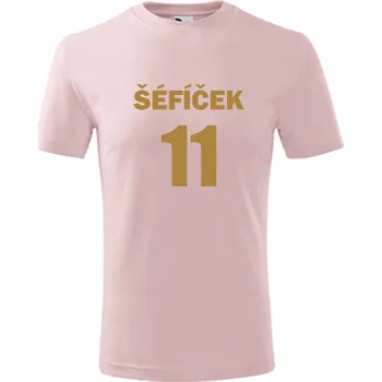 Chlapecké oblečení Růžové dětské tričko Šéfíček 11 - dárek k 11. narozeninám - barva růžová - velikost 4roky