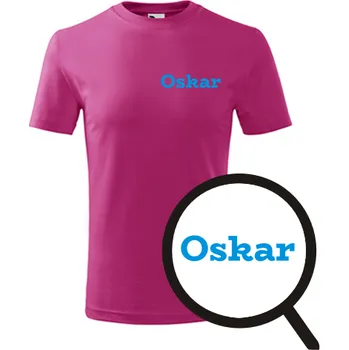 Chlapecké tričko Purpurové dětské tričko Oskar - dětské tričko se jménem - barva purpurová - velikost 4roky