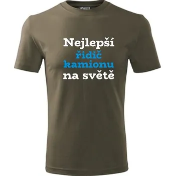 Army tričko nejlepší řidič kamionu na světě - dárek pro kamioňáka - barva hnědá - velikost XXL