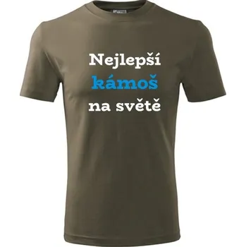 Pánská móda Army tričko nejlepší kámoš na světě - dárky pro kamaráda - barva hnědá - velikost S