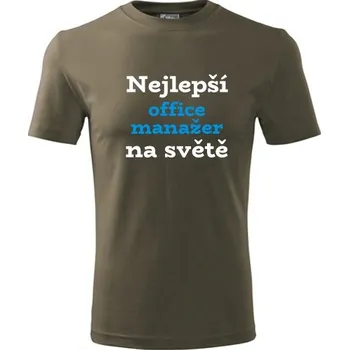Army tričko nejlepší office manažer na světě - dárek pro office manažera - barva hnědá - velikost M