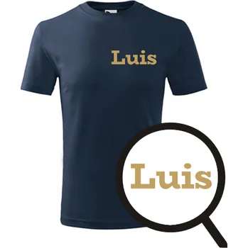 Chlapecké tričko Tmavě modré dětské tričko Luis - dárek pro malého fotbalistu - fotbalový dárek - barva tmavě modrá - velikost 4roky