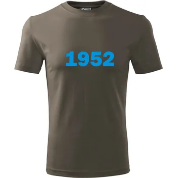 Army tričko s rokem narození 1952 - trička s potiskem k narozeninám - barva hnědá - velikost L