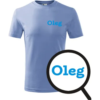 Chlapecké tričko Světle modré dětské tričko Oleg - dětské tričko se jménem - barva modrá - velikost 12let