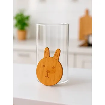 Dóza na potraviny Sinsay - Skleněná dóza na potraviny s bambusovým víkem - clear - 754GM-CLR - 754GM-CLR-ONE