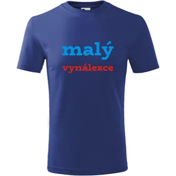 Chlapecké tričko Modré dětské tričko malý vynálezce - dárek pro dítě 5 let - barva modrá - velikost 12let