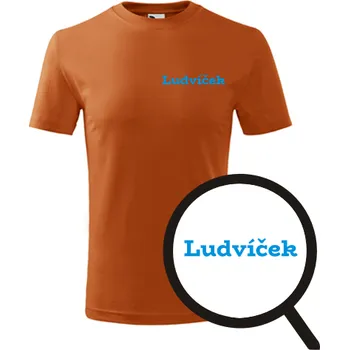 Chlapecké tričko Oranžové dětské tričko Ludvíček - dětské tričko se jménem - barva oranžová - velikost 6let