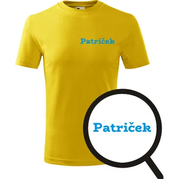Chlapecké tričko Žluté dětské tričko Patriček - dětské tričko se jménem - barva žlutá - velikost 10let