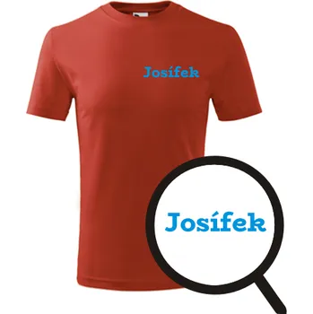Chlapecké tričko Červené dětské tričko Josífek - dětské tričko se jménem - barva červená - velikost 4roky