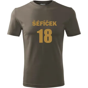 Army tričko Šéfíček 18 - dárek pro chlapce 18 let - barva hnědá - velikost L