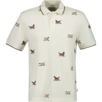 Pánská košile POLOKOŠILE GANT EMBROIDERED SS POLO CREAM