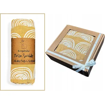 Zavinovačka BÉŽOVÁ MUŠELÍNOVÁ PLENKA VELKÝ ZAVINOVAČKA 120 X 110 CM LEHKÁ DEKA PRO DÍTĚ