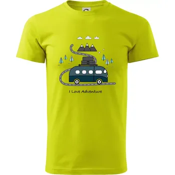 Pánské tričko Cesta přírodou I love Adventure - Klasické pánské triko vyšší gramáže - XS ( Limetková )