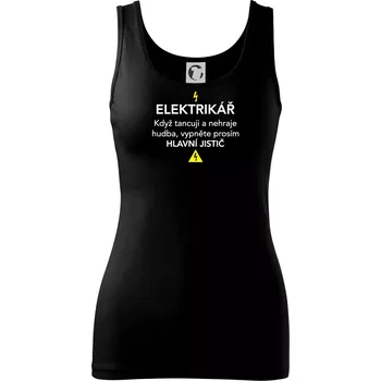 Dámské tričko Elektrikář - hlavní jistič - Dámské tílko - L ( Černá )
