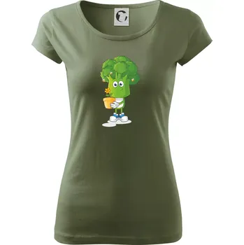 Dámské tričko Brokolice zahrádkář - Dámské triko Pure - S ( Khaki )