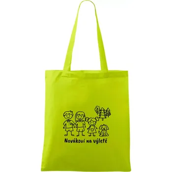 Vaše rodina na výletě - Taška bavlněná - 42 x 38 cm ( Limetková )