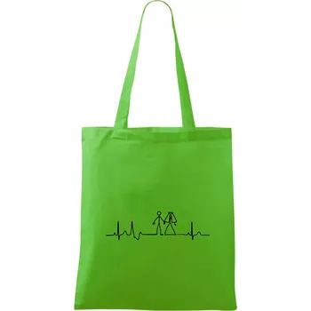 Nákupní taška EKG svatba - Taška bavlněná - 42 x 38 cm ( Apple Green )