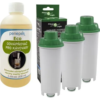 Příslušenství pro přípravu kávy FilterLogic CFL-950B filtr do kávovaru DeLonghi DLS C002 3 ks + Penepex Eco univerzální odápňovač 500 ml