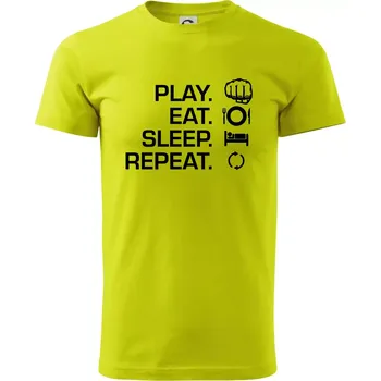 MMA eat sleep repeat - Klasické pánské triko vyšší gramáže - S ( Limetková )