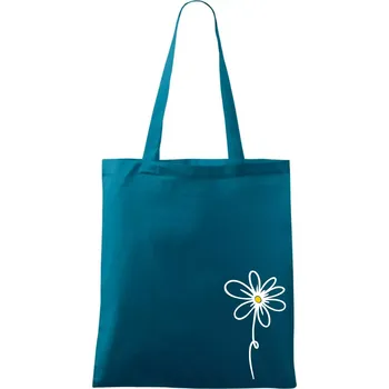 Kopretina - dole na výšku - Taška bavlněná - 42 x 38 cm ( Petrolejová )