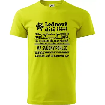 Narozeniny leden - Klasické pánské triko vyšší gramáže - 3XL ( Limetková )