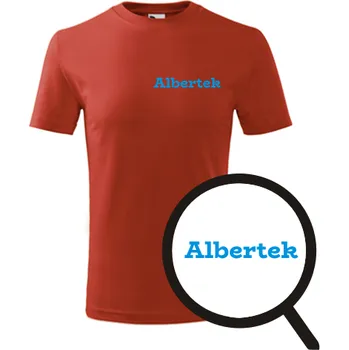 Chlapecké tričko Červené dětské tričko Albertík - tričko se jménem - barva červená - velikost 8let