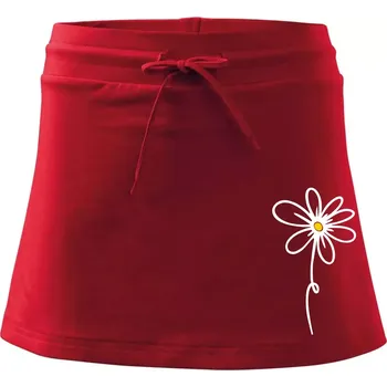 Dámská sukně Kopretina - dole na výšku - Sportovní sukně - two in one - S ( Červená )