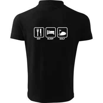 Pánská košile Eat sleep golf - Polokošile pánská Pique Polo 203 - M ( Černá )