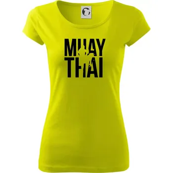 Dámské tričko Nápis Muay Thai - Dámské triko Pure - XS ( Limetková )