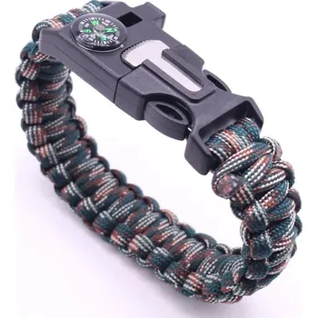 Vybavení pro přežití Paracord náramek | náramek přežití 4v1 - křesadlo, píšťalka, lano a nůž - 7