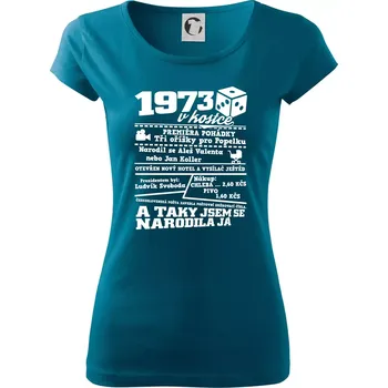 Dámské oblečení 1973 v kostce - Dámské triko Pure - L ( Petrolejová )