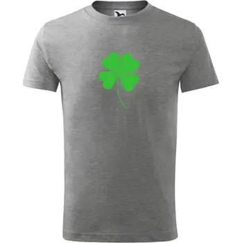 Chlapecké tričko Šedé dětské tričko s čtyřlístkem - barva šedá - velikost 4roky