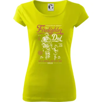 Dámské tričko Firefighter Dad - Dámské triko Pure - XS ( Limetková )