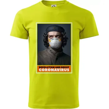Pánská móda Corona Revolution and resist - Klasické pánské triko vyšší gramáže - 3XL ( Limetková )