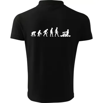 Pánská košile Evoluce veslování 1 človek - Polokošile pánská Pique Polo 203 - S ( Černá )