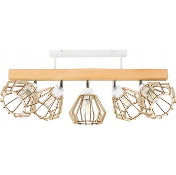 Dřevěné stropní svítidlo trám ŽIŽALKA STROPNÍ SVÍTIDLO LOFT BÍLÉ pro 5x stínidlo E27