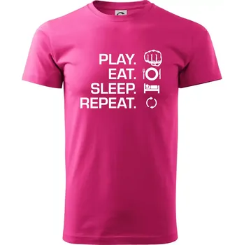Pánská móda MMA eat sleep repeat - Klasické pánské triko vyšší gramáže - M ( Purpurová )