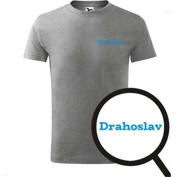 Chlapecké tričko Šedé dětské tričko Drahoslav - dětské tričko se jménem - barva šedá - velikost 12let