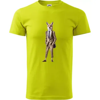 Vlk elegán - Klasické pánské triko vyšší gramáže - 3XL ( Limetková )